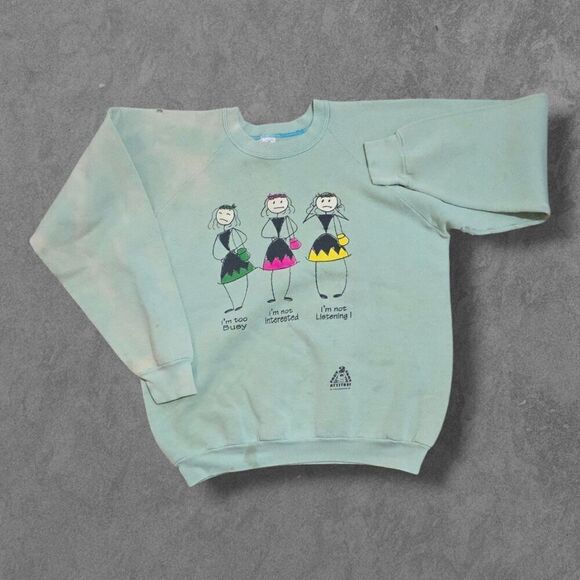 Vintage Face 2 Face Attitude Pullover Sweatshirt Women's XL Distressed - Picture 1 of 6